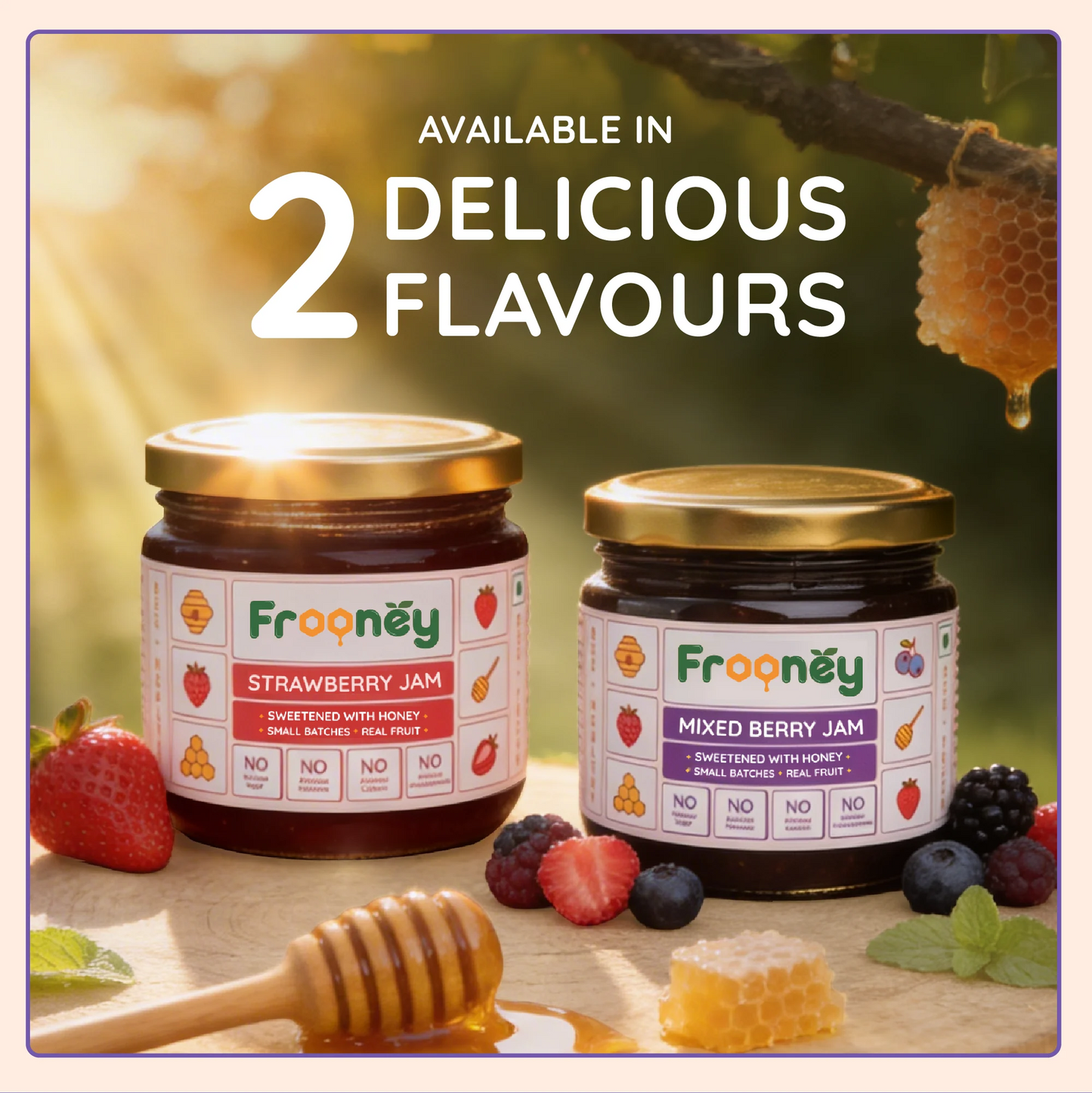 Frooney Mixed Berry Jam – Made with Real Fruit Pulp & Honey