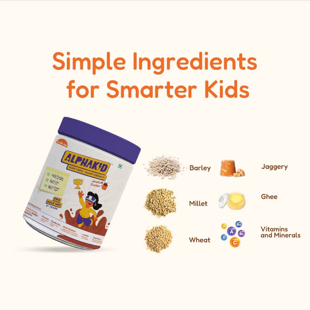 AlphaKid | Pure Taste Smart Growth | Pro Milk Mix | Chocolate Flavour | 4g Protein Per Serve