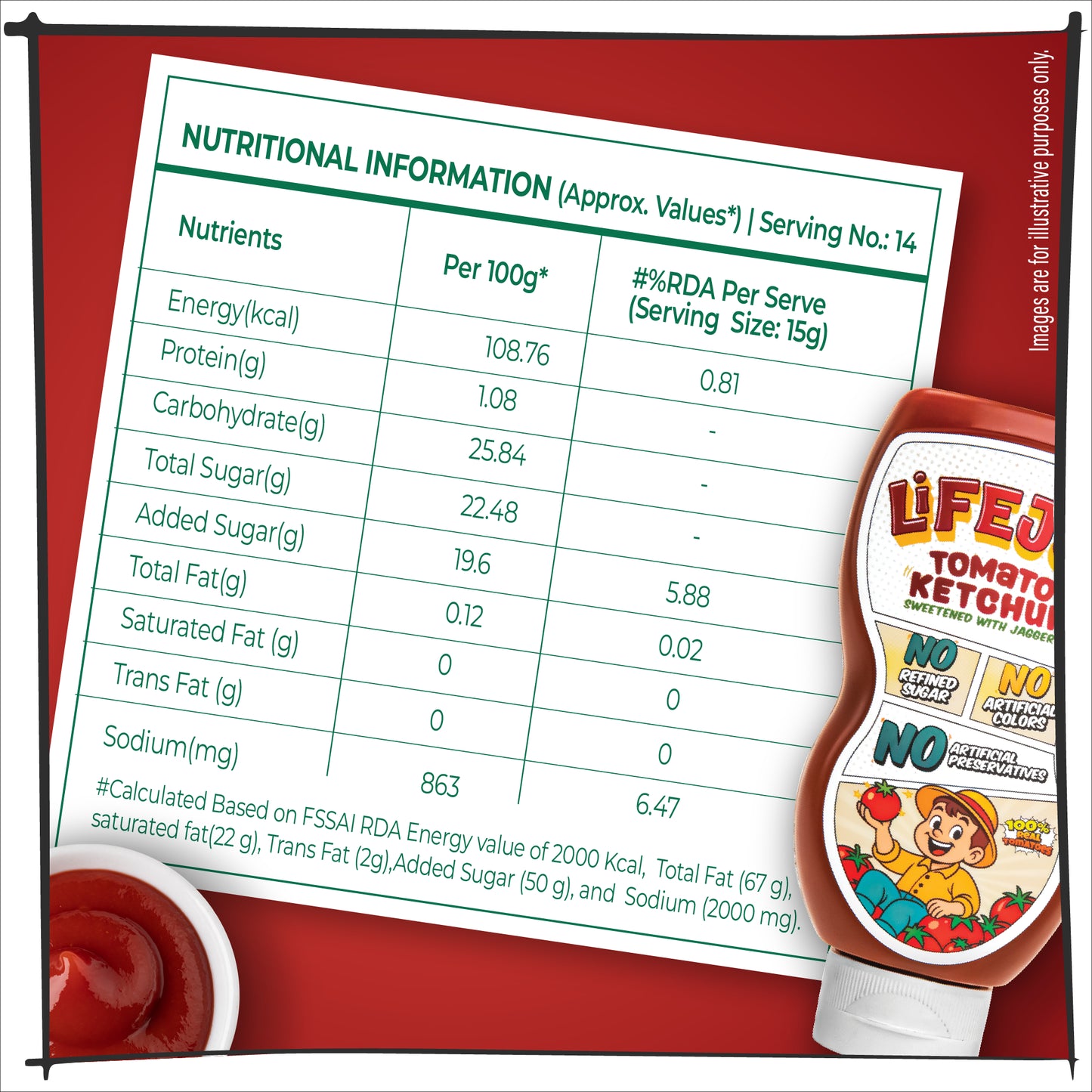 LifeJoy Tomato Ketchup | Sweetened with Jaggery