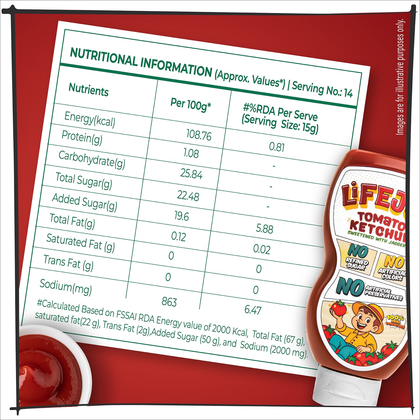 LifeJoy Tomato Ketchup | Sweetened with Jaggery
