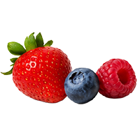 Fruit Pulp- 45% <br><small>(Strawberry, Blueberry, Raspberry)</small>