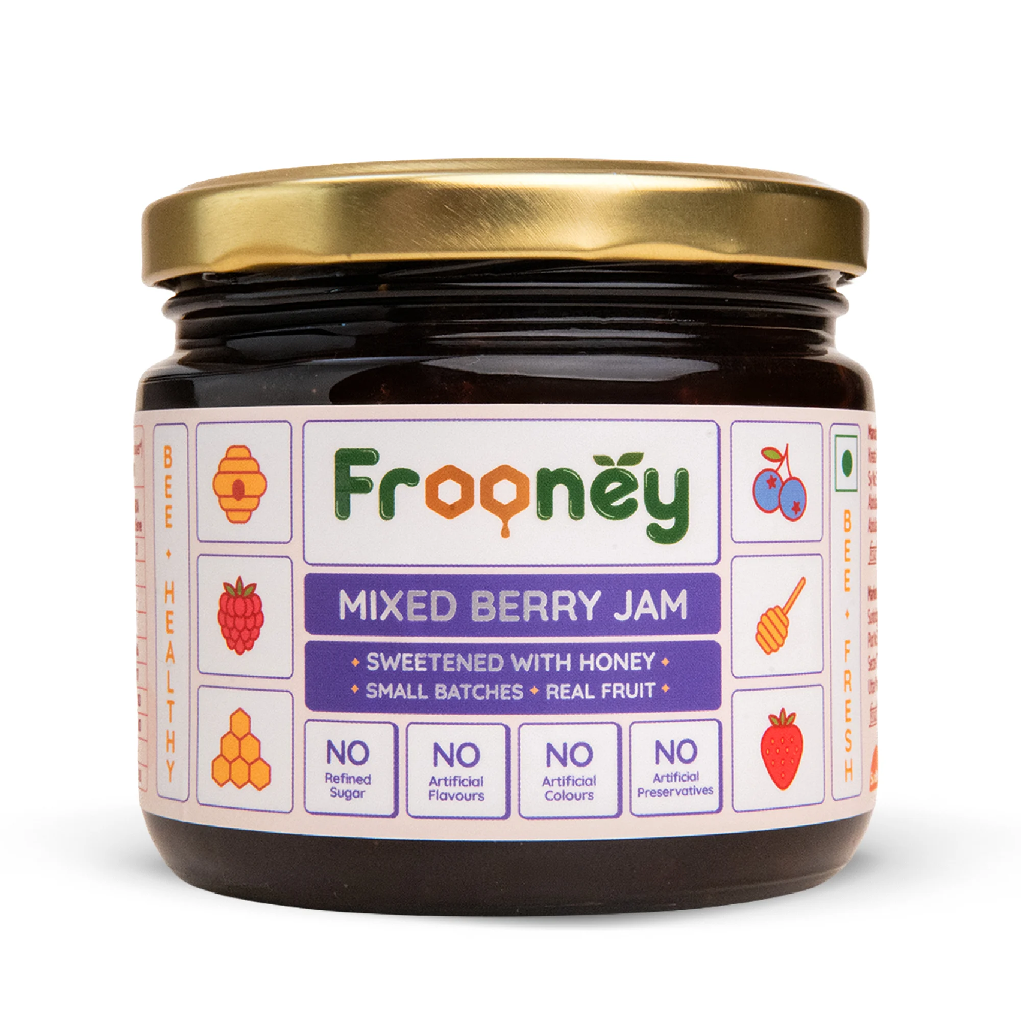 Frooney Mixed Berry Jam – Made with Real Fruit Pulp & Honey