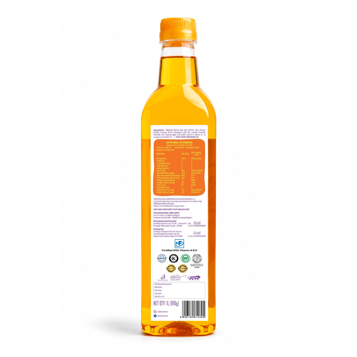 KidZola Cooking Oil | Low Absorption Oil | Triple Oil Blend