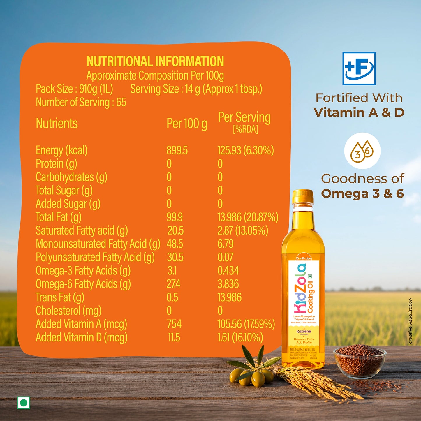 KidZola Cooking Oil | Low Absorption Oil | Triple Oil Blend