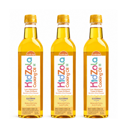 KidZola Cooking Oil | Low Absorption Oil | Triple Oil Blend - Pack of 3