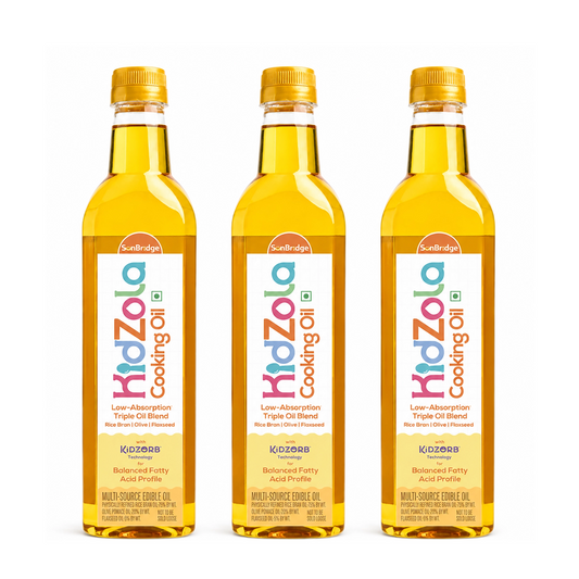 KidZola Cooking Oil | Low Absorption Oil | Triple Oil Blend - Pack of 3