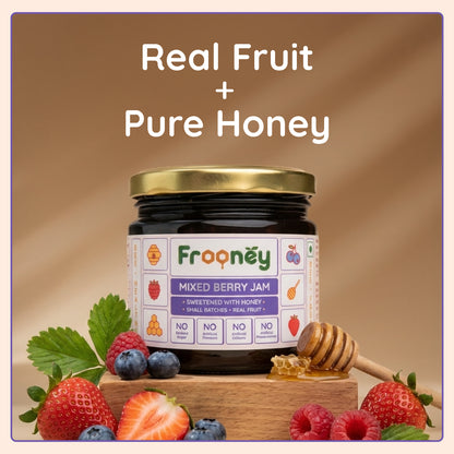 Frooney Mixed Berry Jam– Made with Real Fruit & Pure Honey | No Refined Sugar