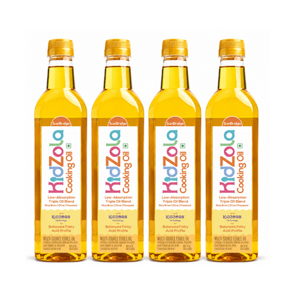 KidZola Cooking Oil | Low Absorption Oil | Triple Oil Blend - Pack of 4