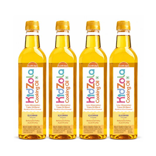 KidZola Cooking Oil | Low Absorption Oil | Triple Oil Blend - Pack of 4