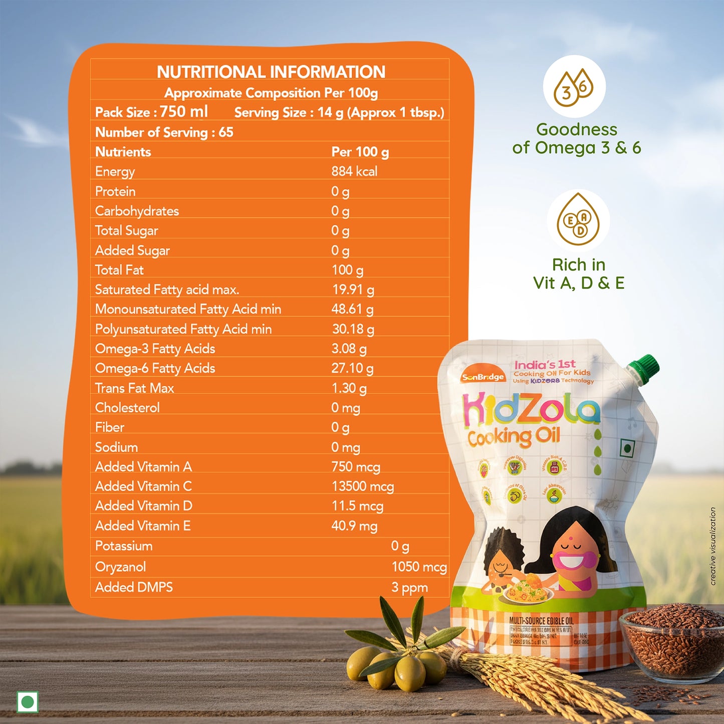 Kidzola Cooking Oil & AlphaKid Pro Milk Mix Combo (Jar)
