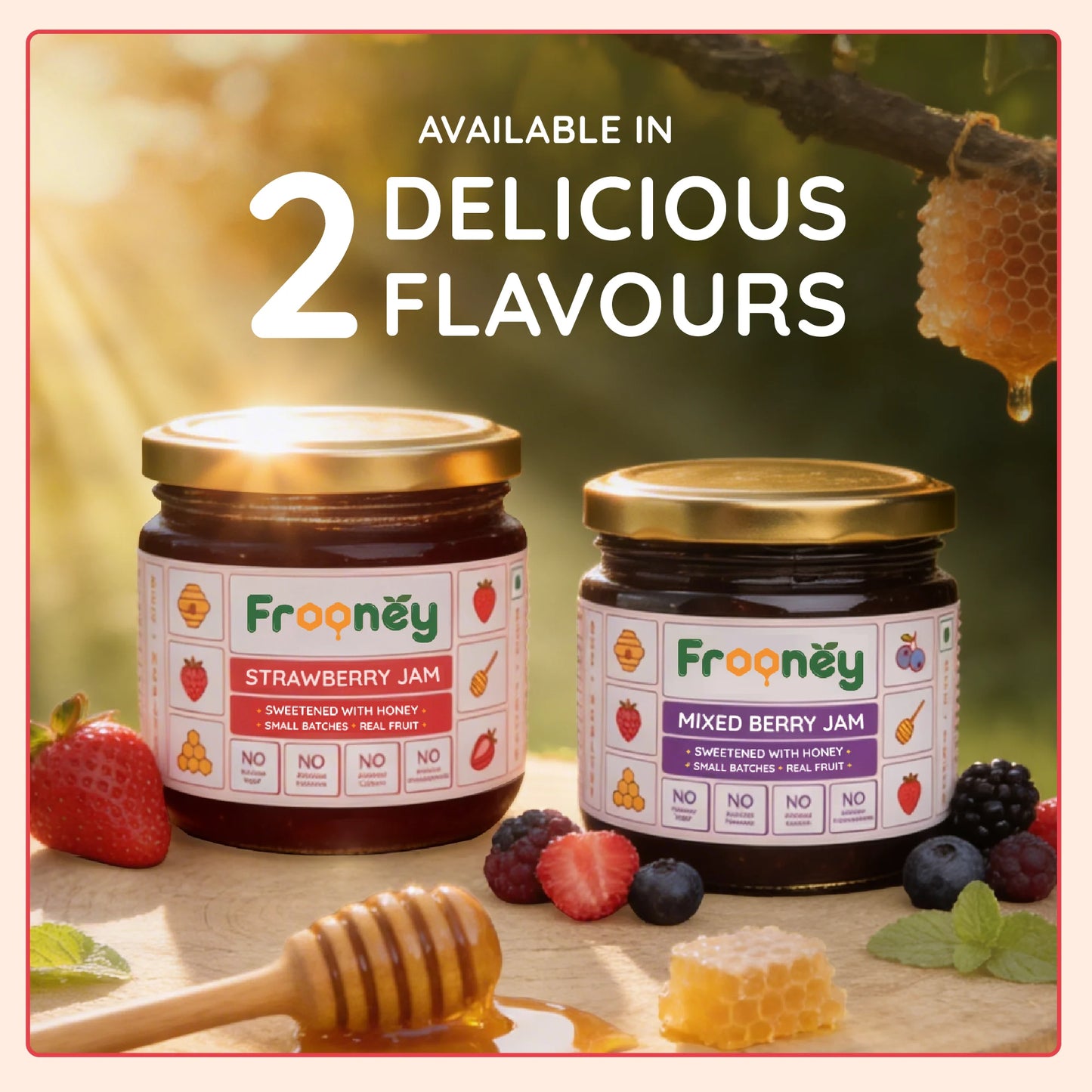 Frooney Strawberry Jam – Made with Real Fruit Pulp & Honey