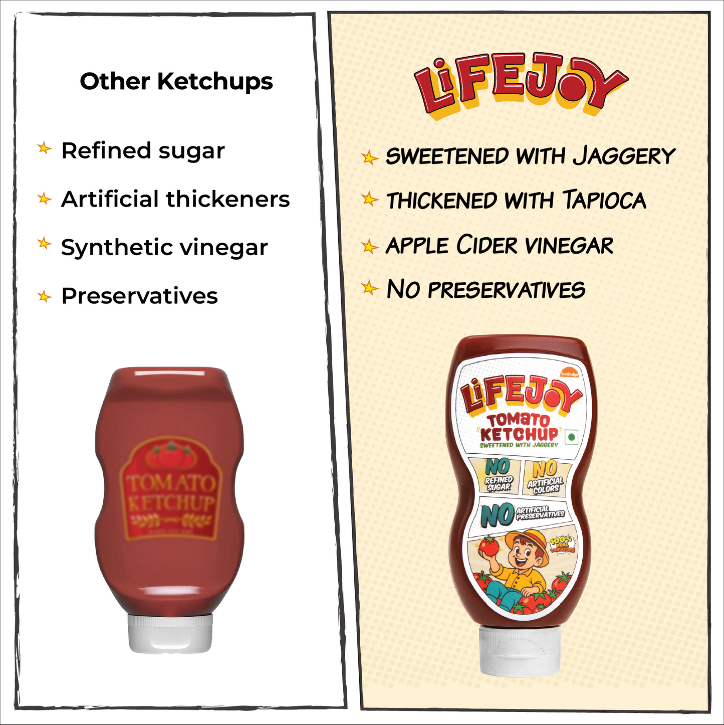 LifeJoy Tomato Ketchup | Sweetened with Jaggery