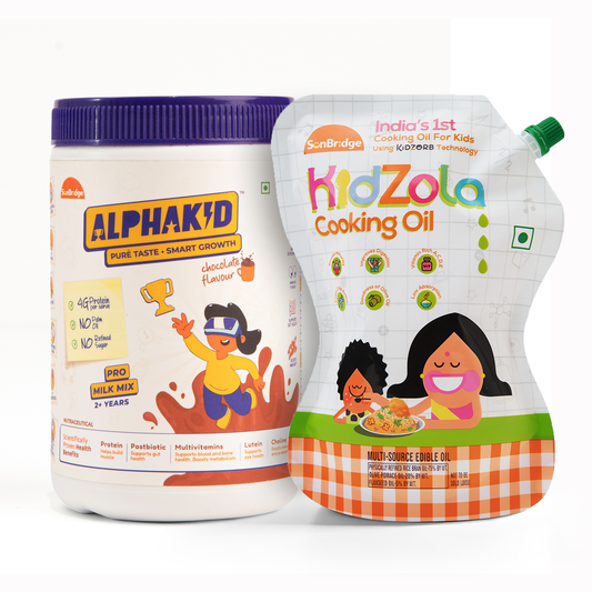 Kidzola Cooking Oil & AlphaKid Pro Milk Mix Combo (Jar)