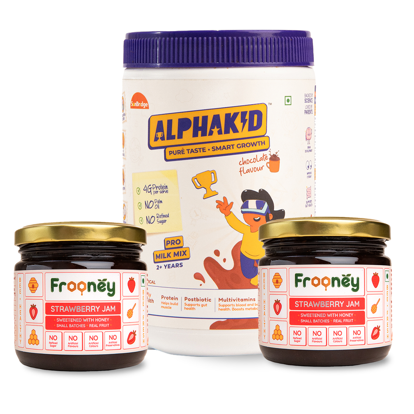 Frooney Strawberry Jam Pack of 2 & AlphaKid Pack of 1