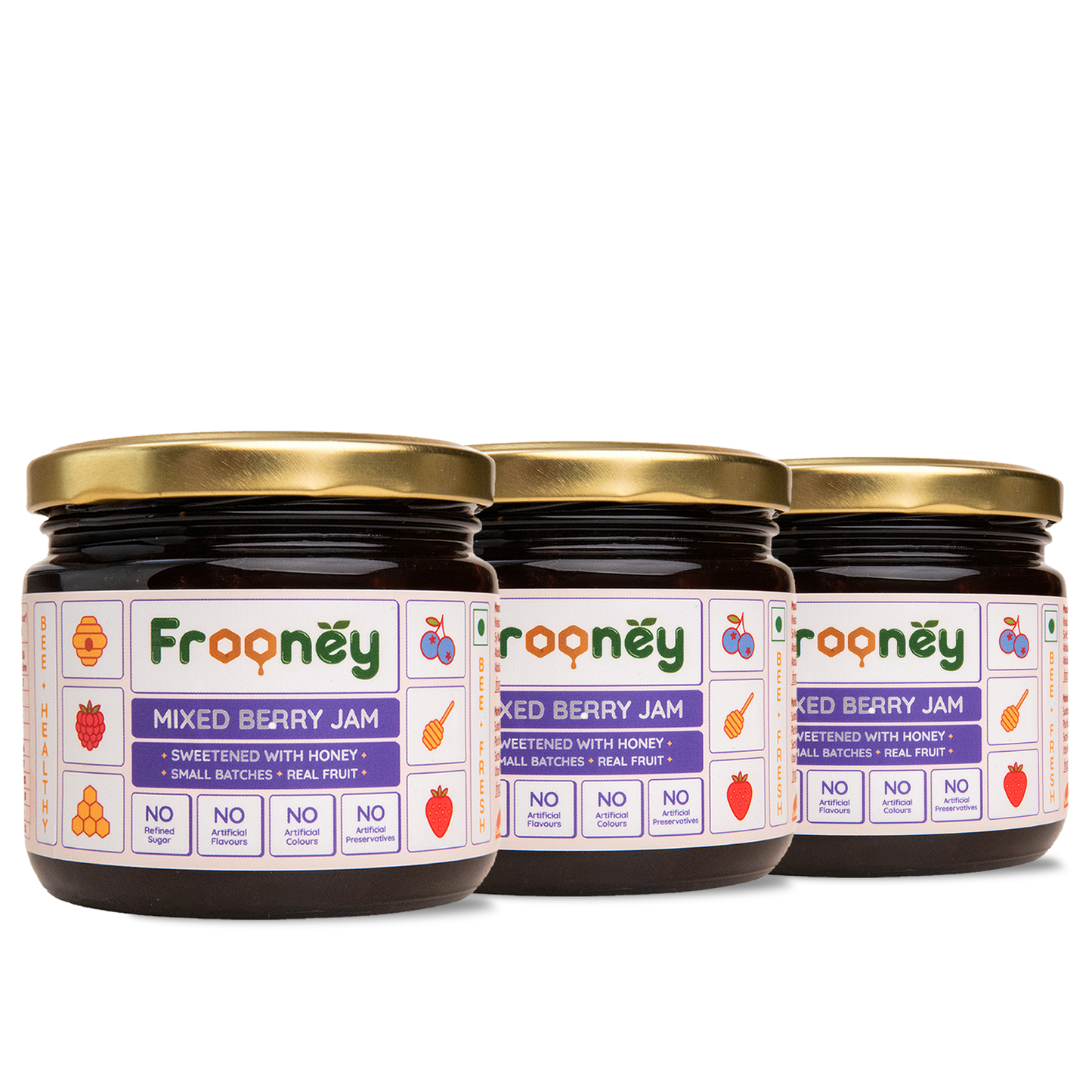 Frooney Mixed Berry Jam– Made with Real Fruit & Pure Honey | No Refined Sugar