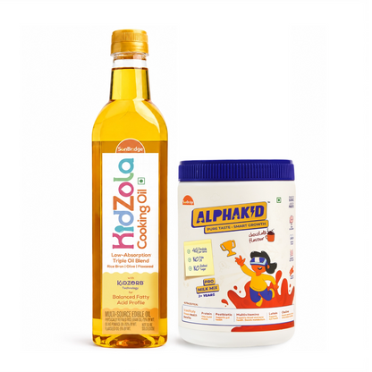 Kidzola Cooking Oil & AlphaKid Pro Milk Mix Combo (Jar)